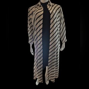 Classic  striped Black and White Long Shirt Stlyed Dress
